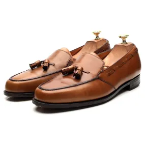 'Palumbo' Brown Leather Tassel Loafers UK 10.5 E