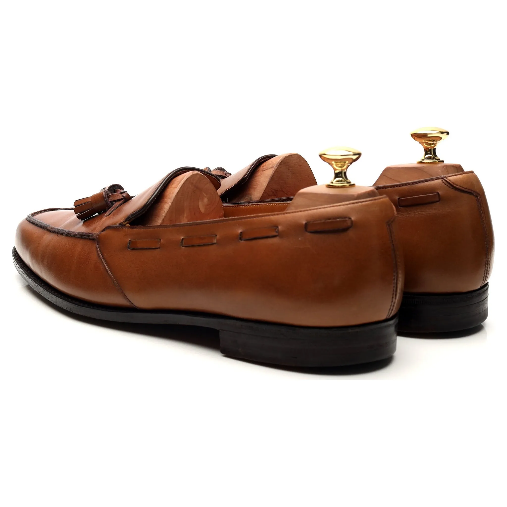 'Palumbo' Brown Leather Tassel Loafers UK 10.5 E