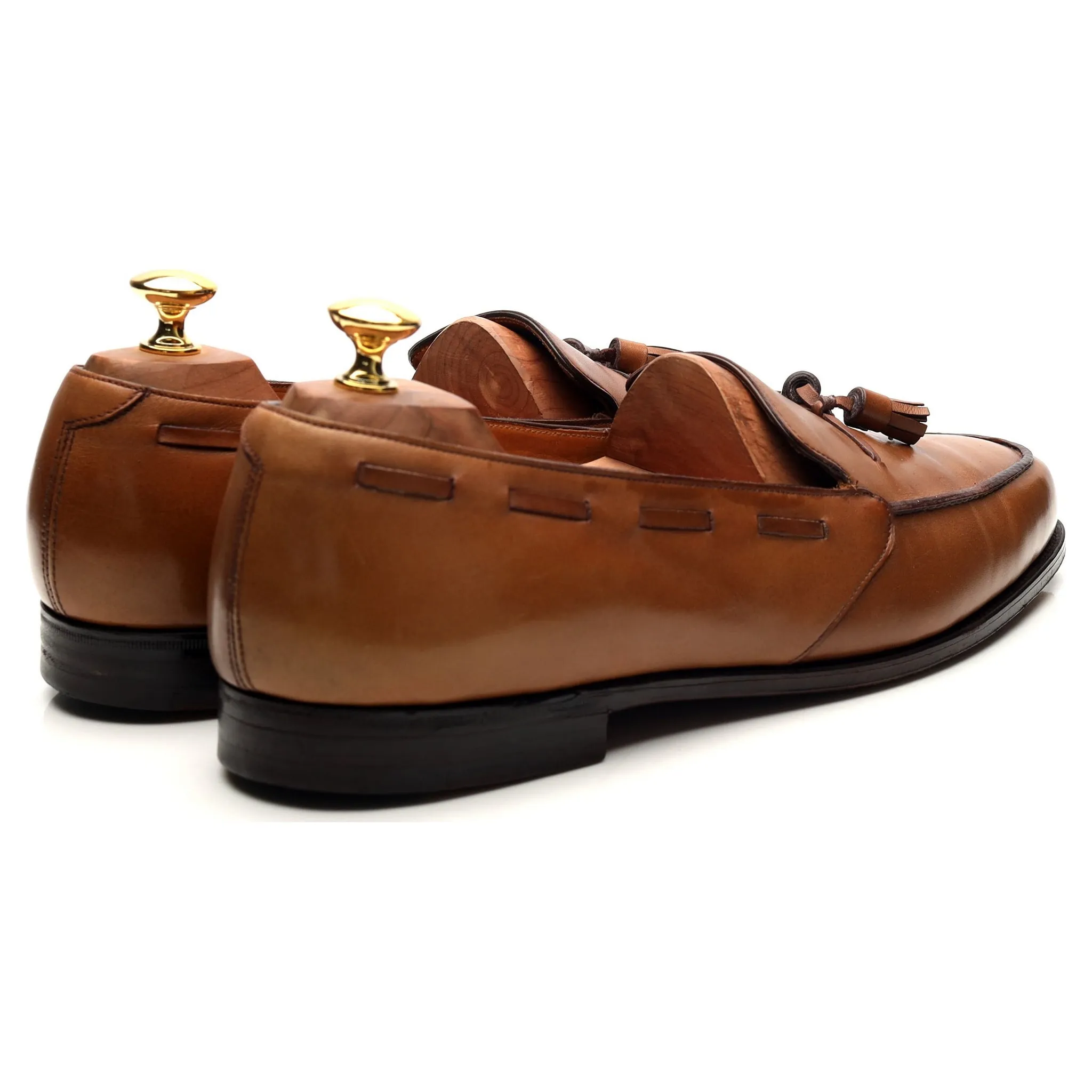 'Palumbo' Brown Leather Tassel Loafers UK 10.5 E