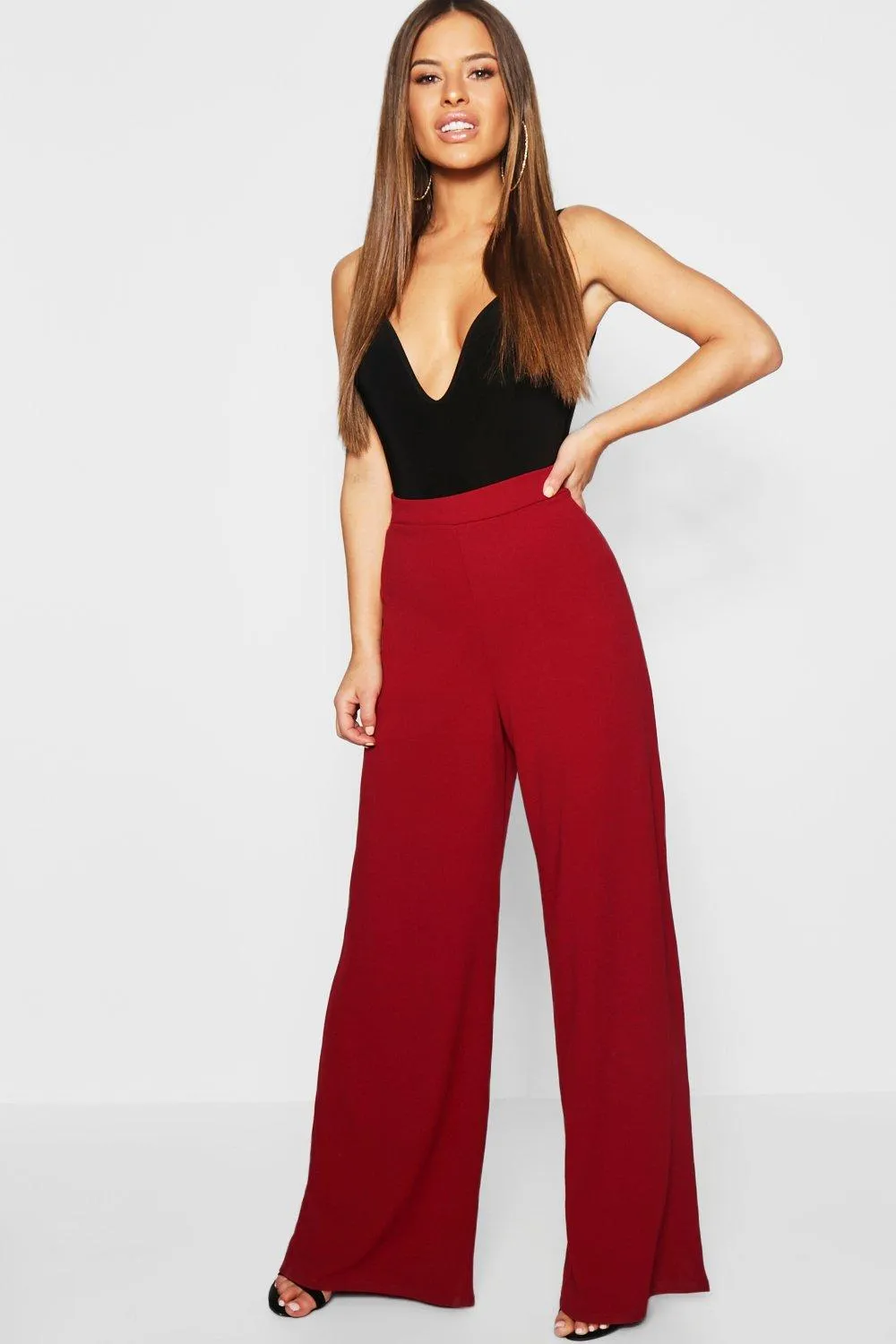 Petite High Waisted Wide Leg Pants