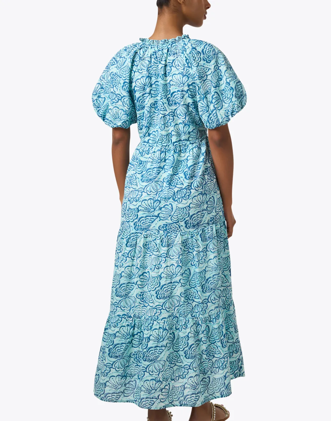 Poppy Aqua Print Cotton Dress