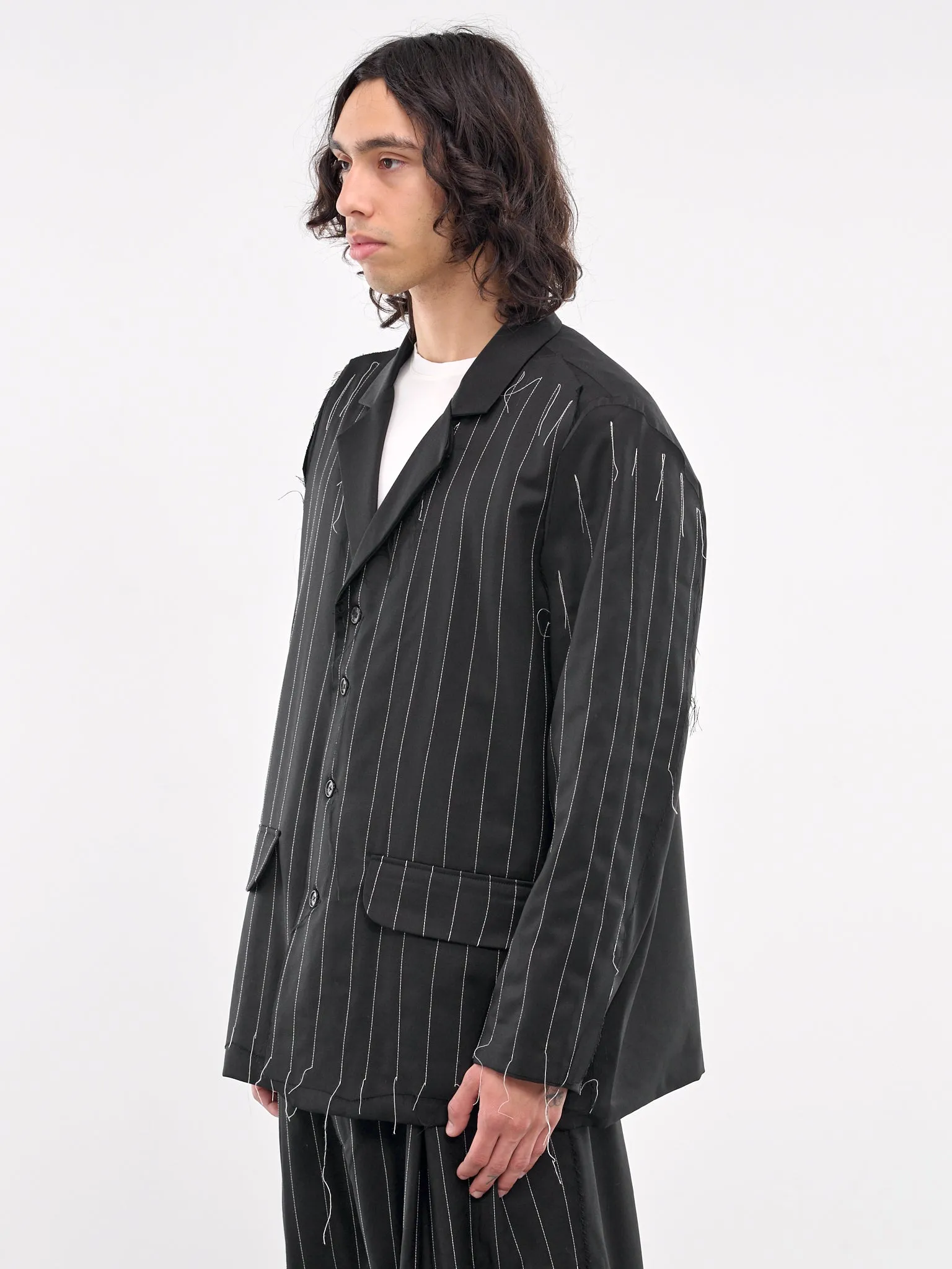 Quilted Suit Jacket (09-03-01-BLACK)