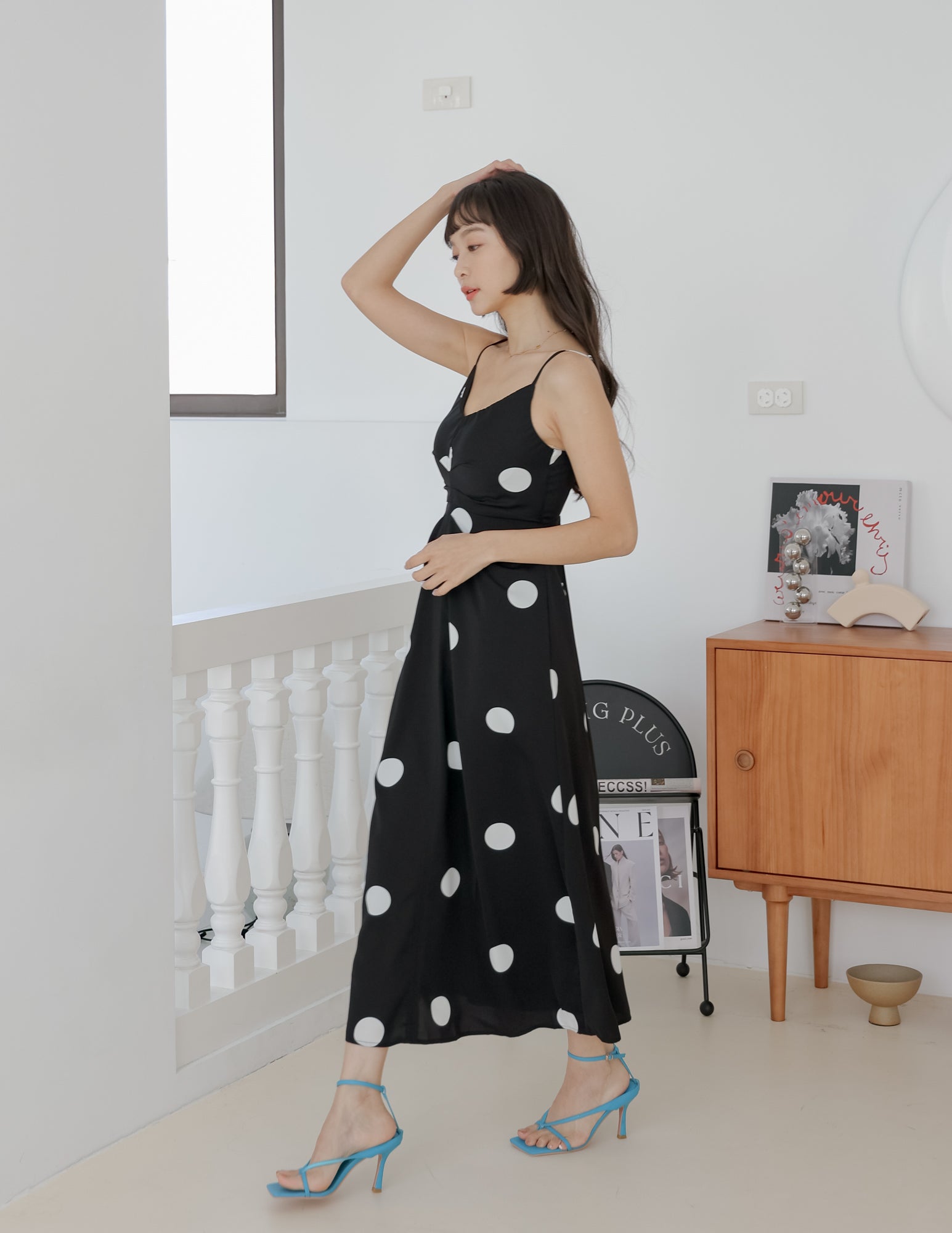 Rayna Polka Dot Dress in Black