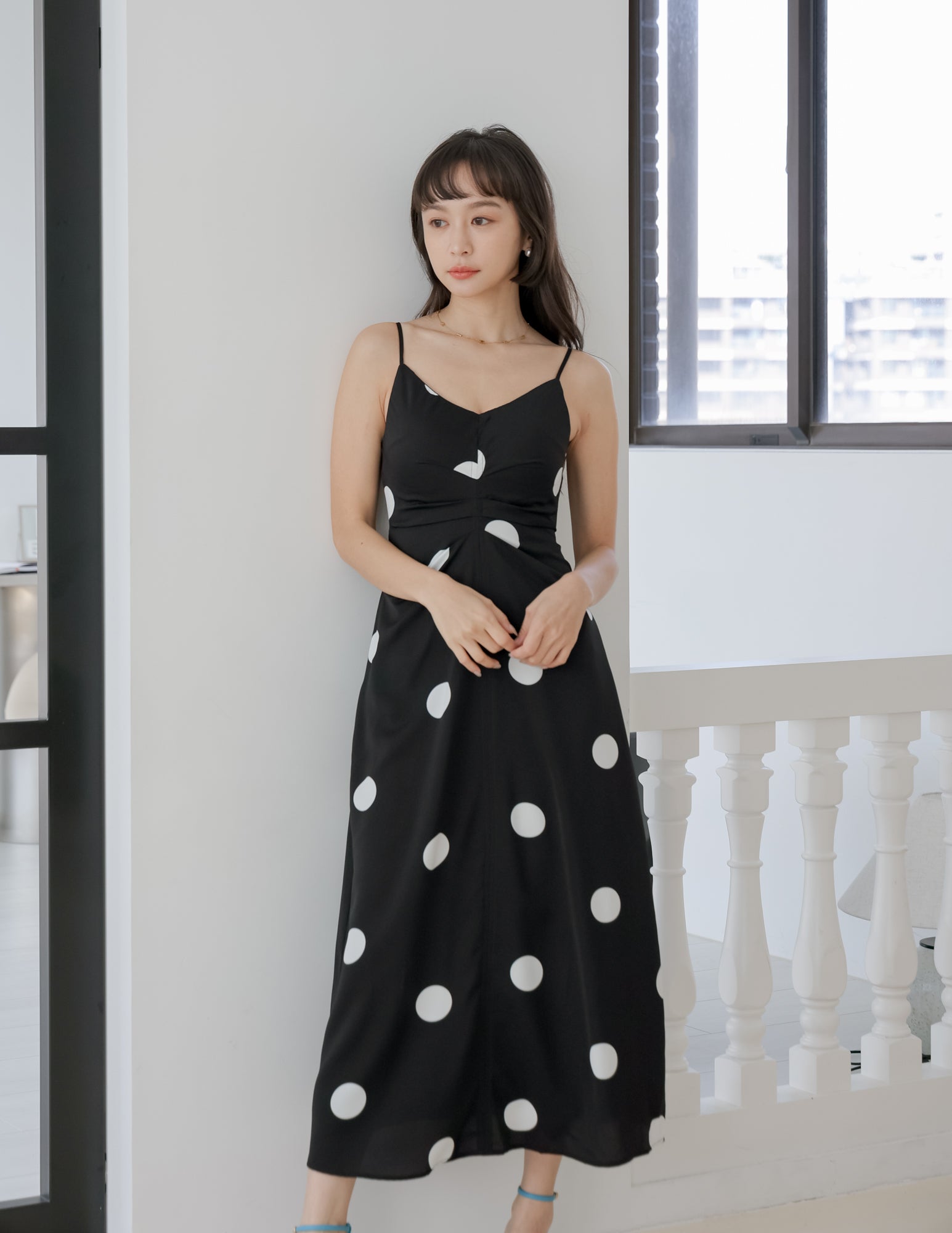 Rayna Polka Dot Dress in Black