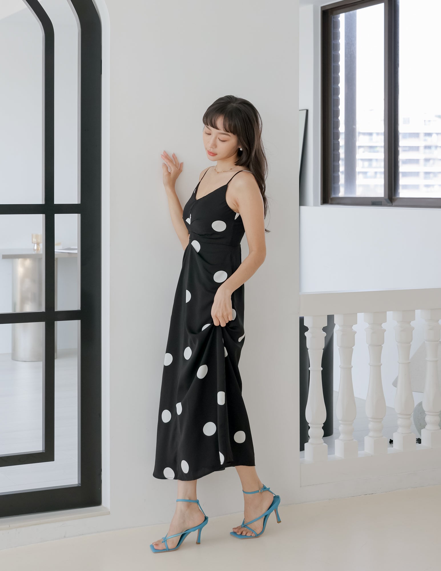 Rayna Polka Dot Dress in Black