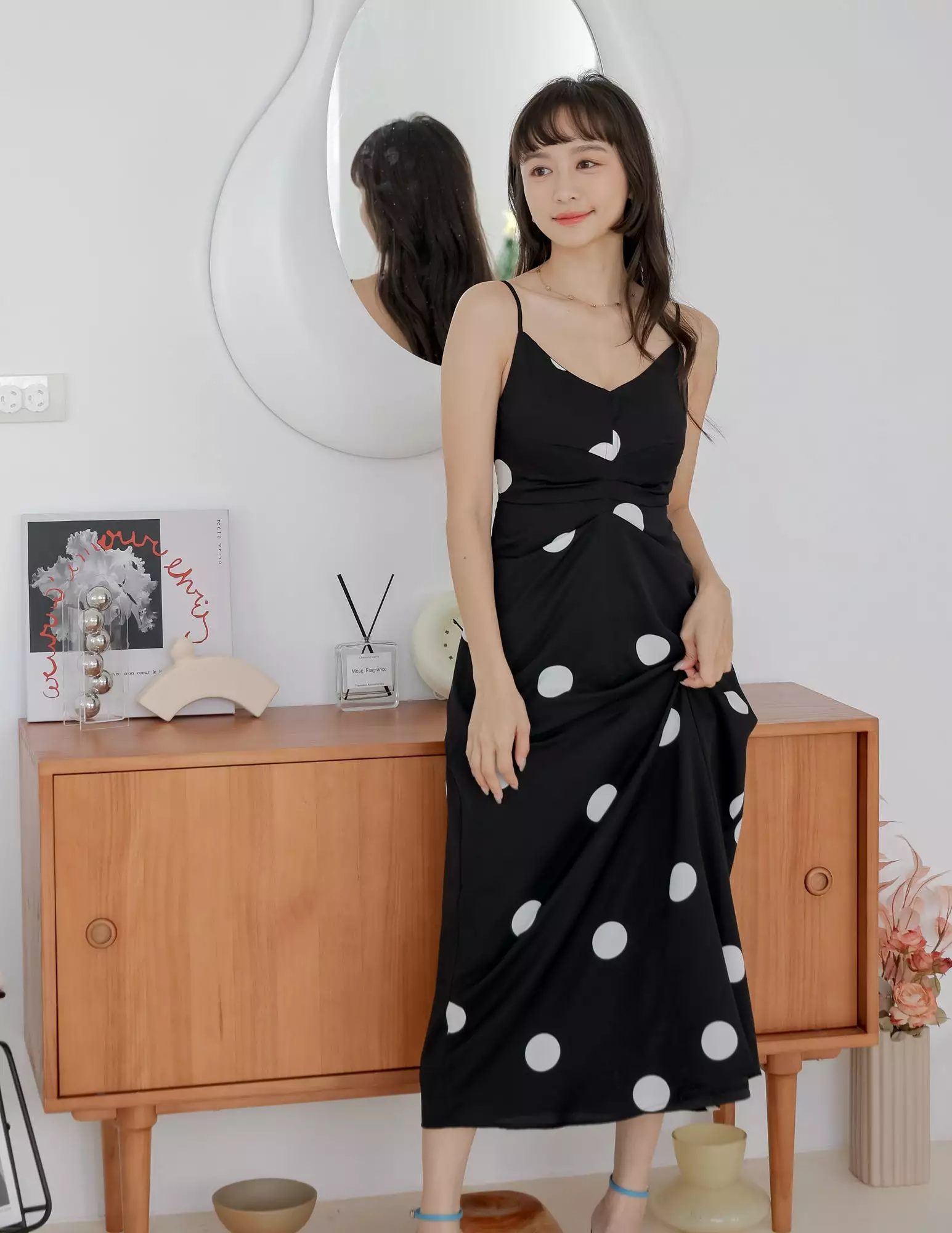 Rayna Polka Dot Dress in Black