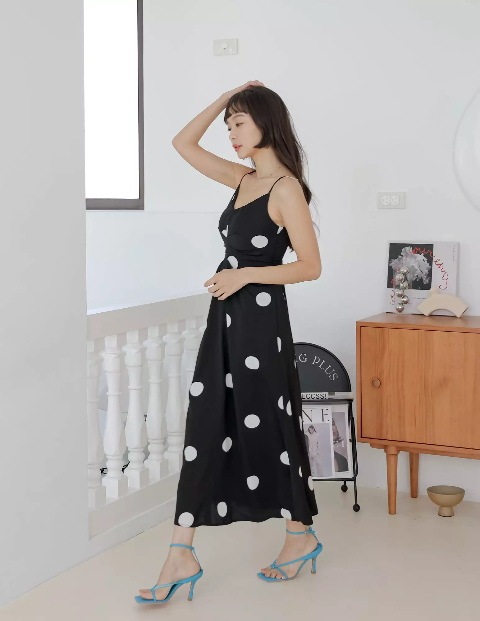 Rayna Polka Dot Dress in Black