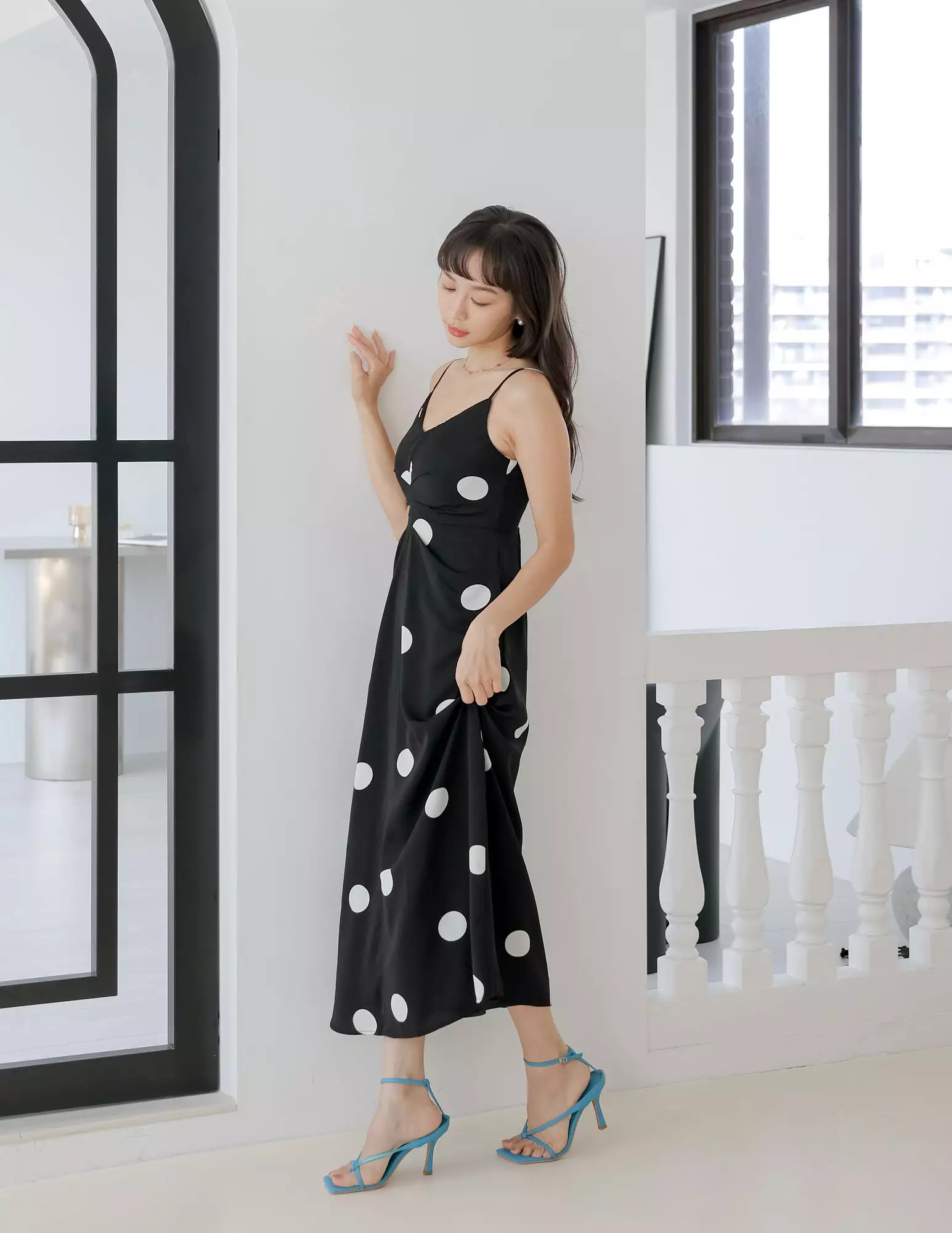 Rayna Polka Dot Dress in Black