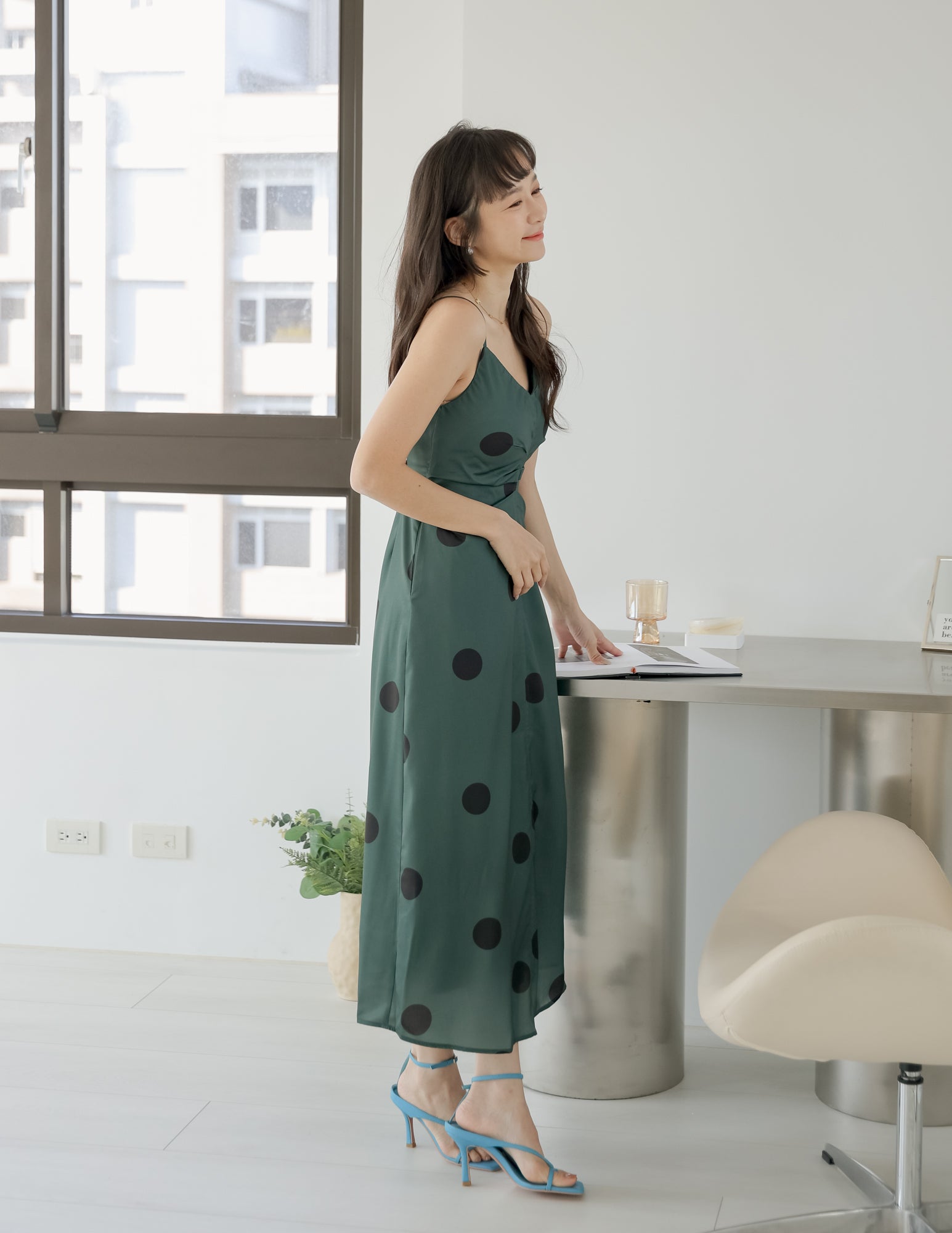 Rayna Polka Dot Dress in Green