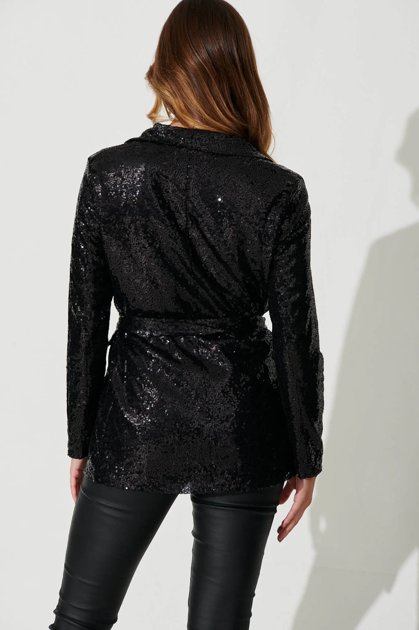 Reputation Blazer In Black Sequin