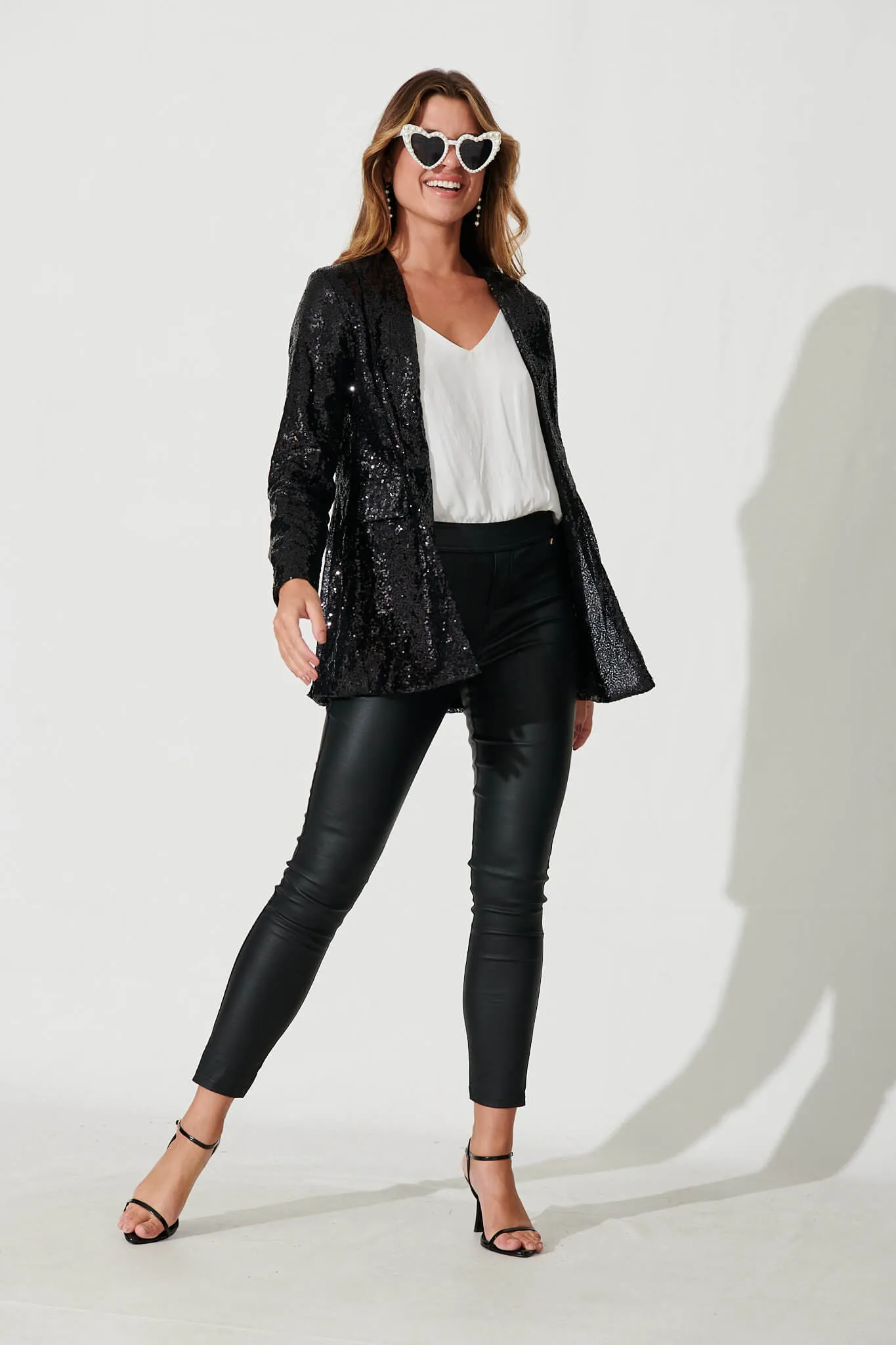 Reputation Blazer In Black Sequin