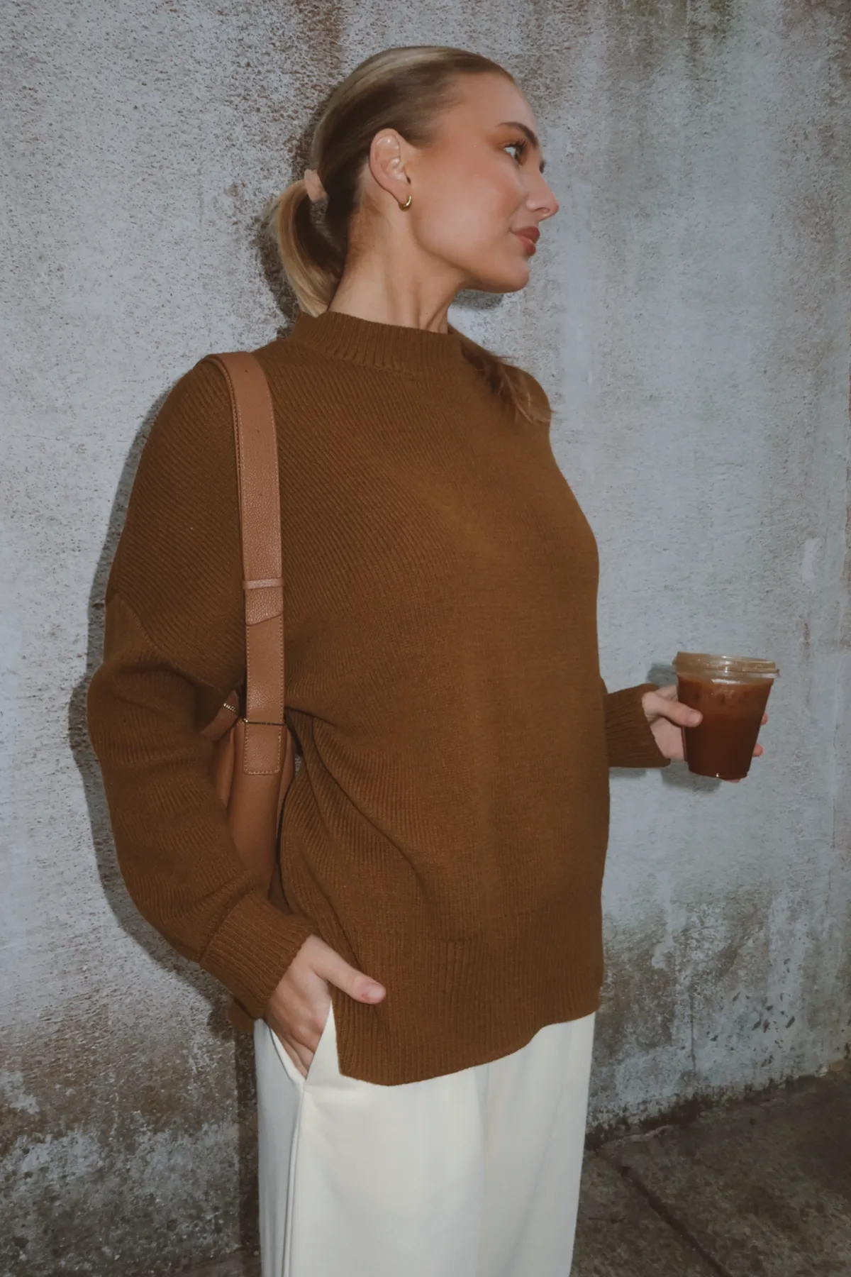 RICH OLIVE RIBBED SWEATER