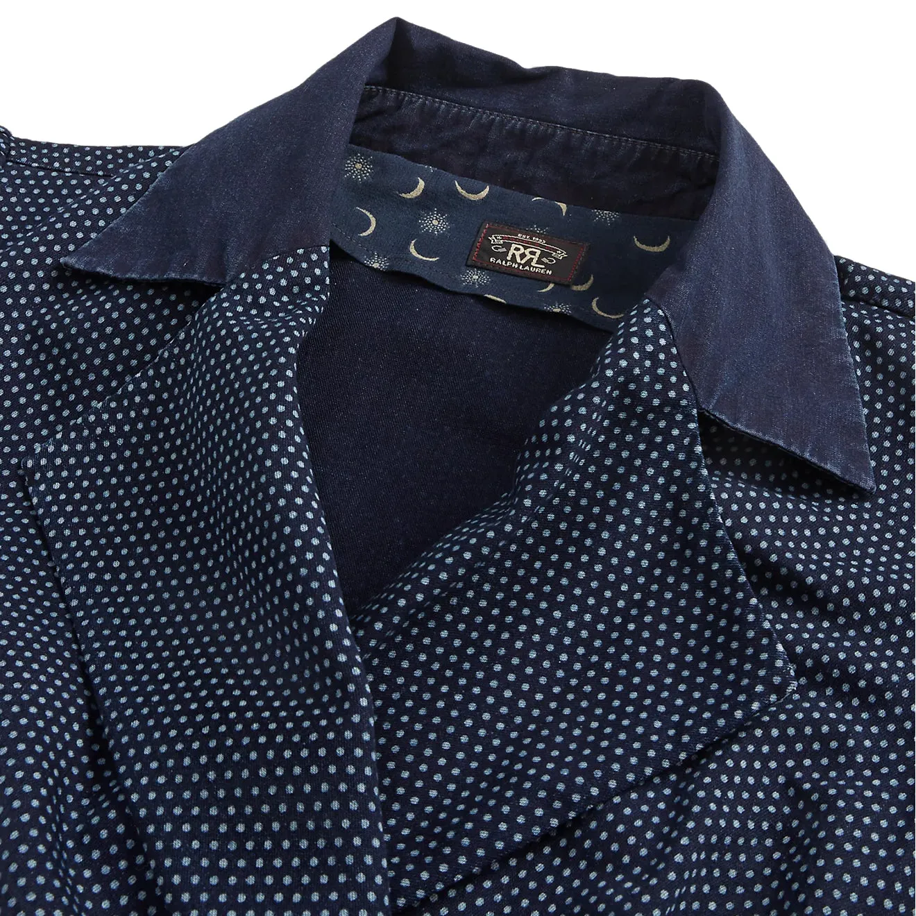 RRL by Ralph Lauren Womens Indigo Polka-Dot Cotton Wrap Dress Dark Indigo