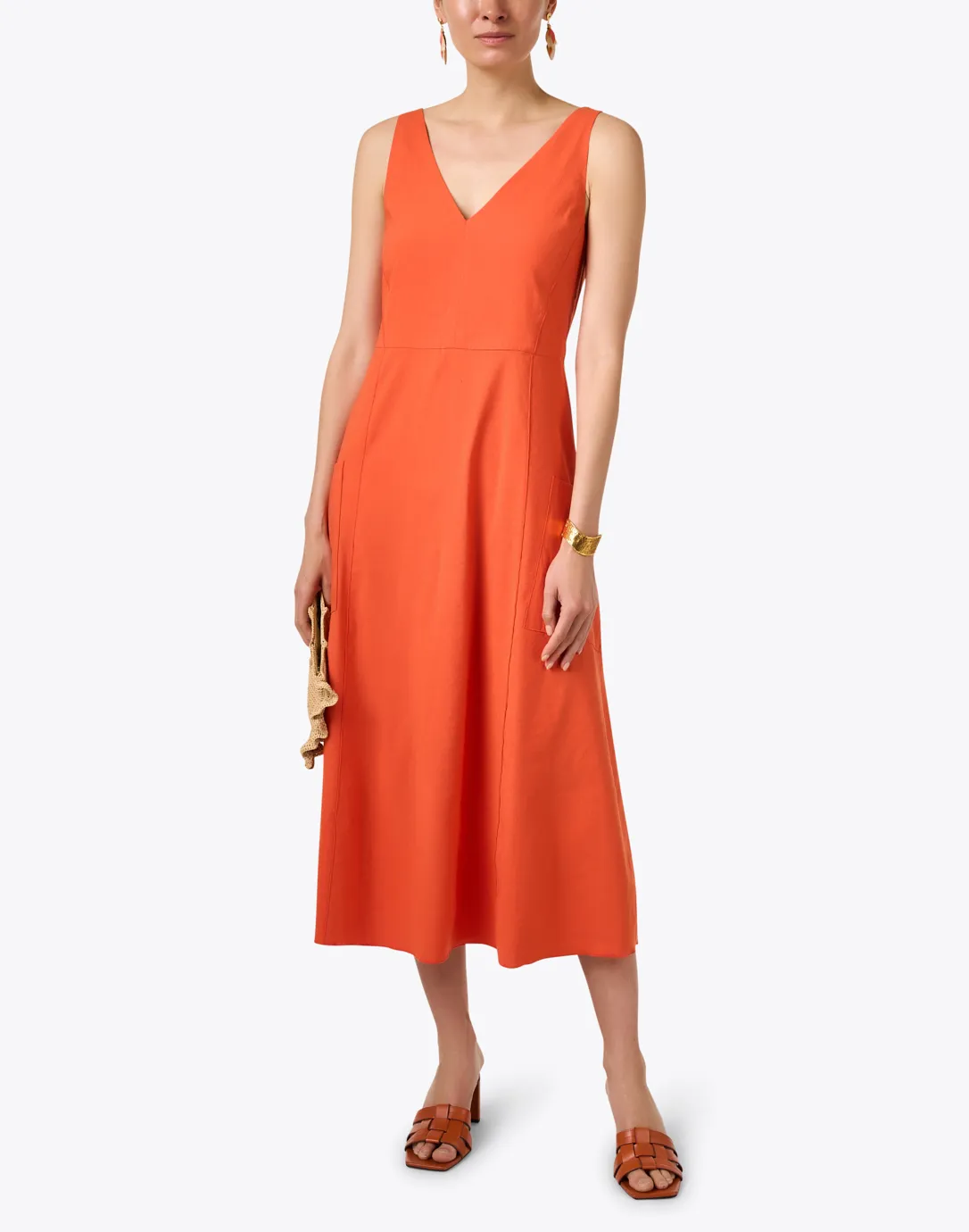 Ruby Orange Midi Dress