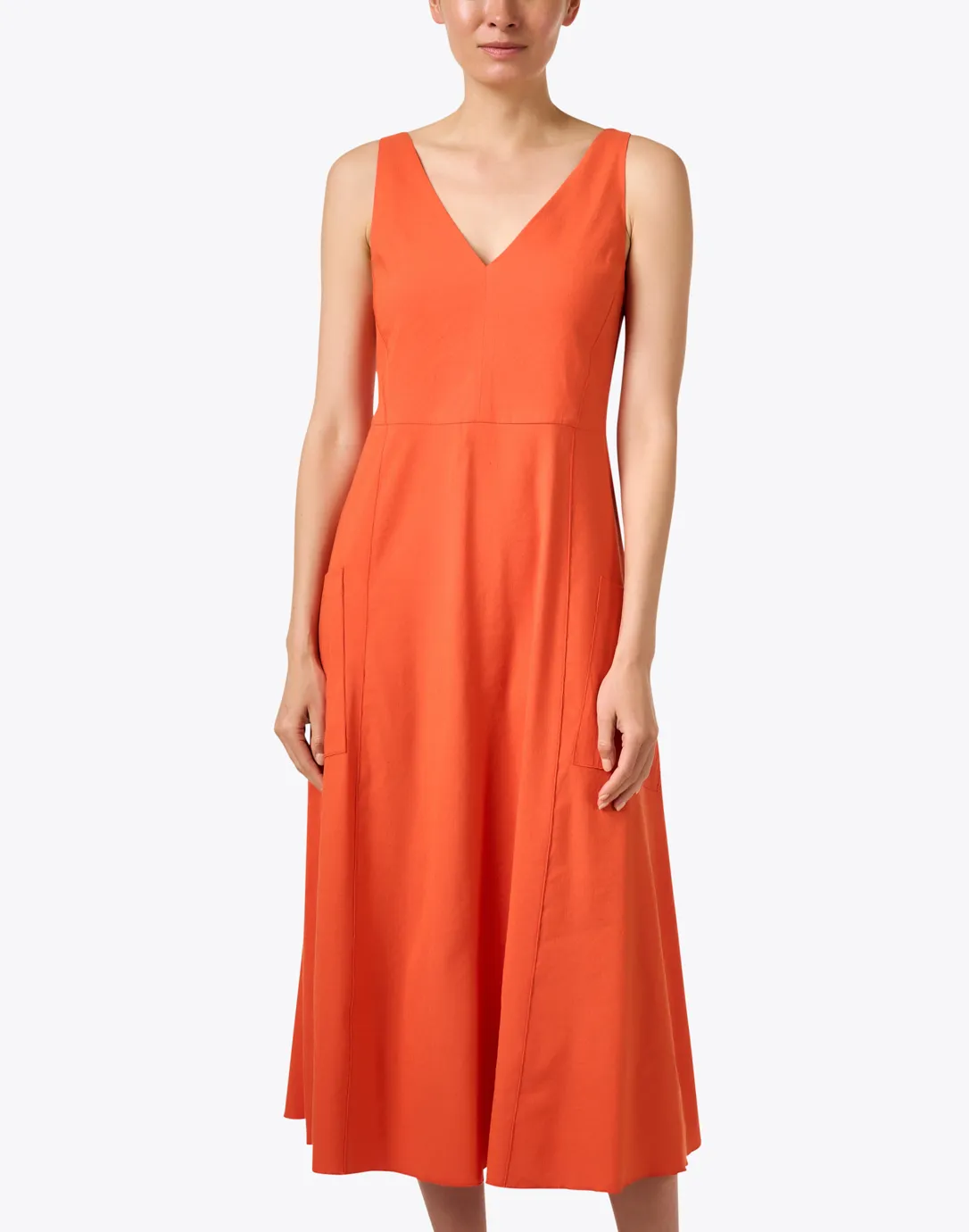 Ruby Orange Midi Dress