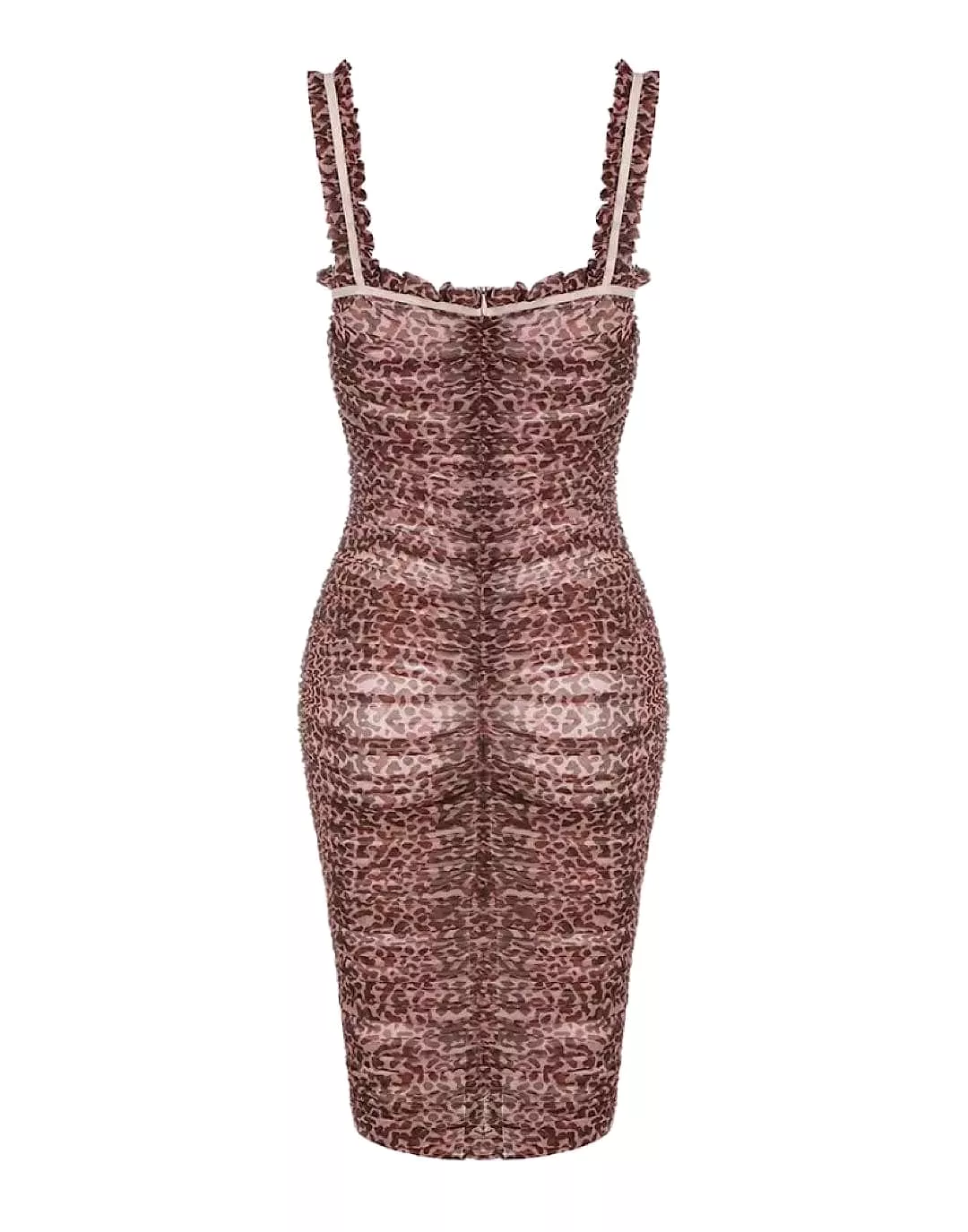 Ruched Bodycon Mesh Dress