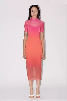 SAEMDI GRADIENT MESH DRESS