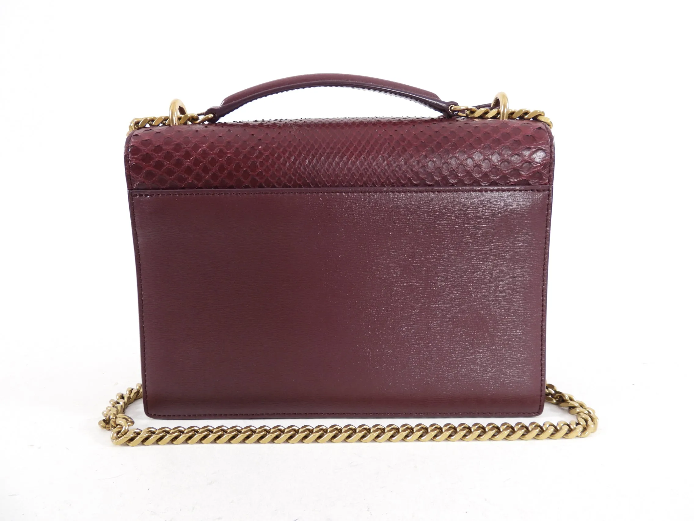 Saint Laurent Burgundy Exotic Medium Sunset Bag