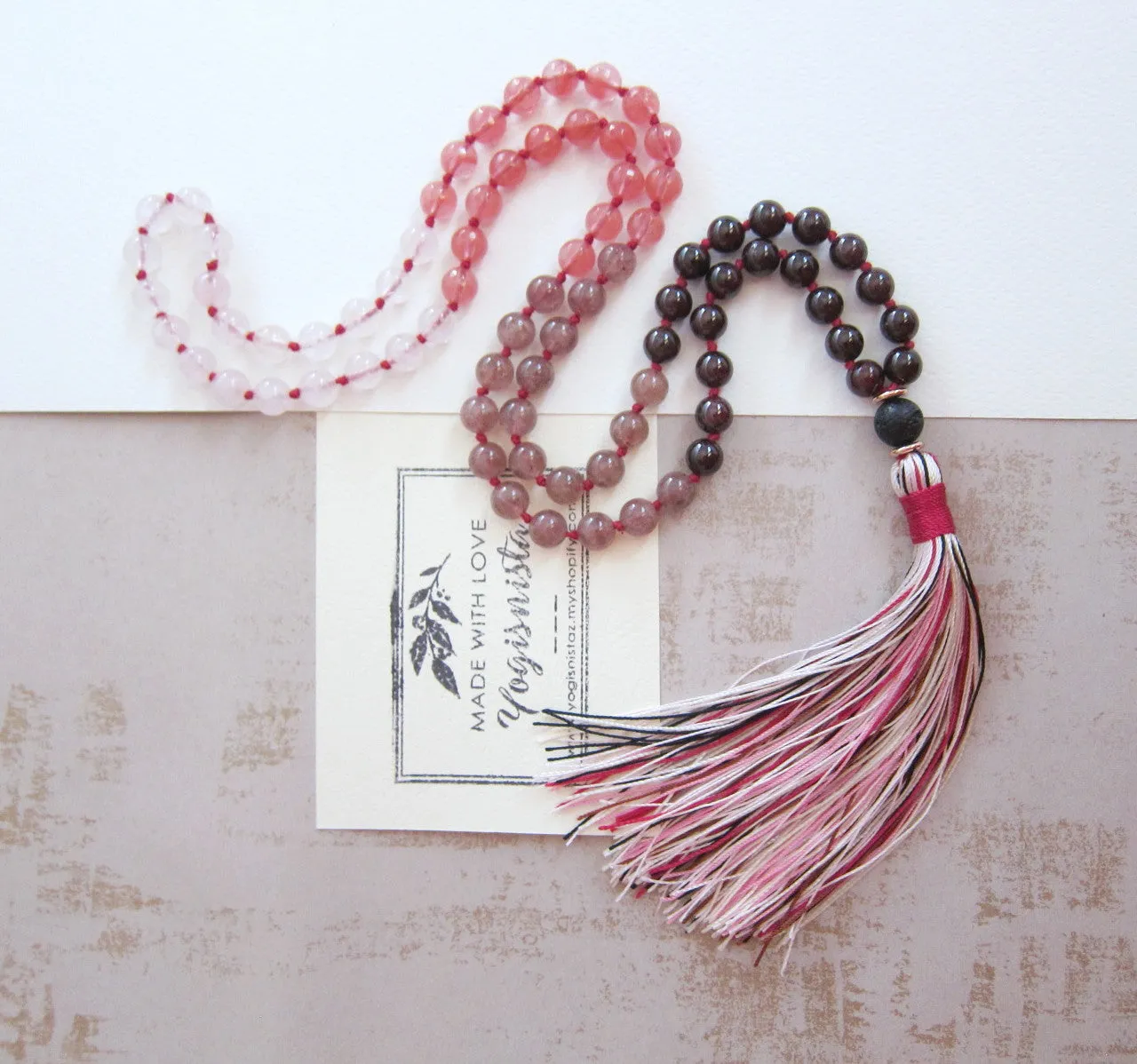 SALE - Waves of Love Ombre Mala Tassel Necklace