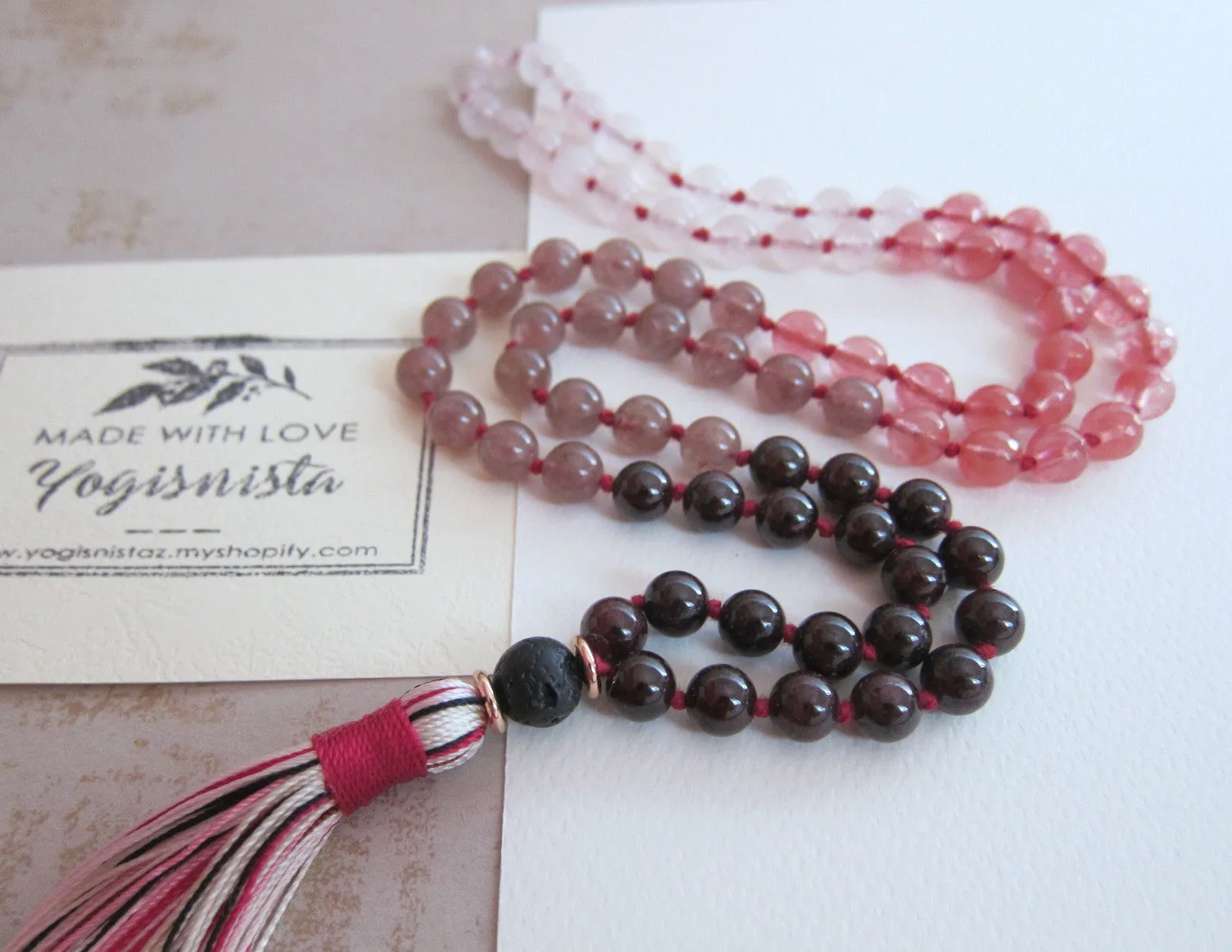 SALE - Waves of Love Ombre Mala Tassel Necklace