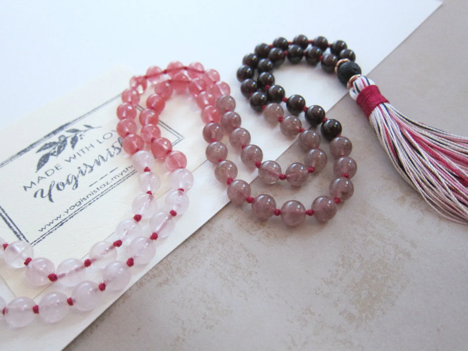 SALE - Waves of Love Ombre Mala Tassel Necklace