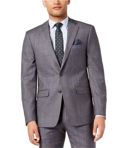 Sean John Mens Windowpane Two Button Blazer Jacket, TW1