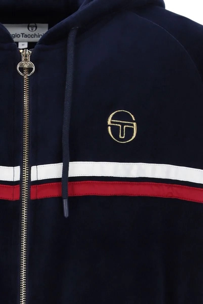 Sergio Tacchini Dallas Velour Zip Up Hoodie Maritime Blue