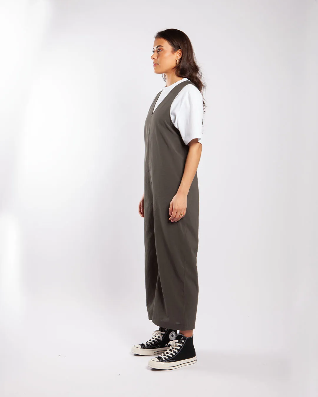 Snow Peak Pe Light Poplin Overalls Dark Olive