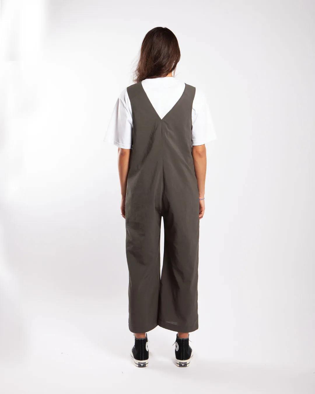 Snow Peak Pe Light Poplin Overalls Dark Olive