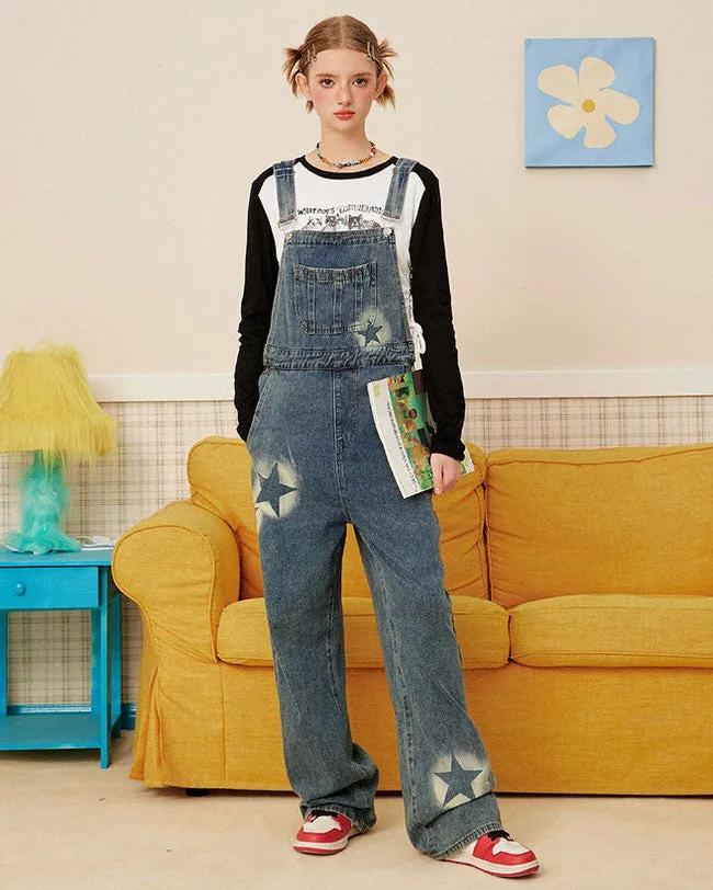 Star Girl Denim Overalls