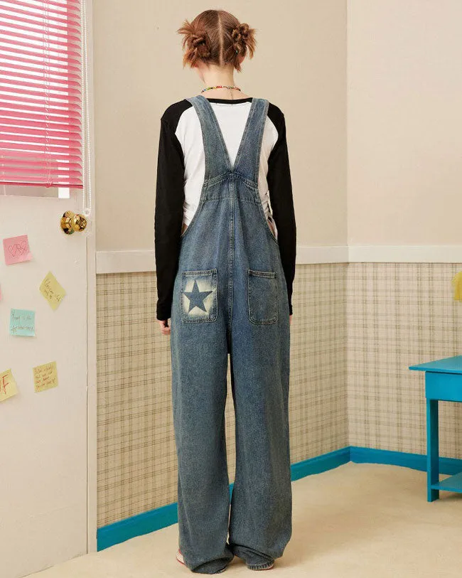 Star Girl Denim Overalls