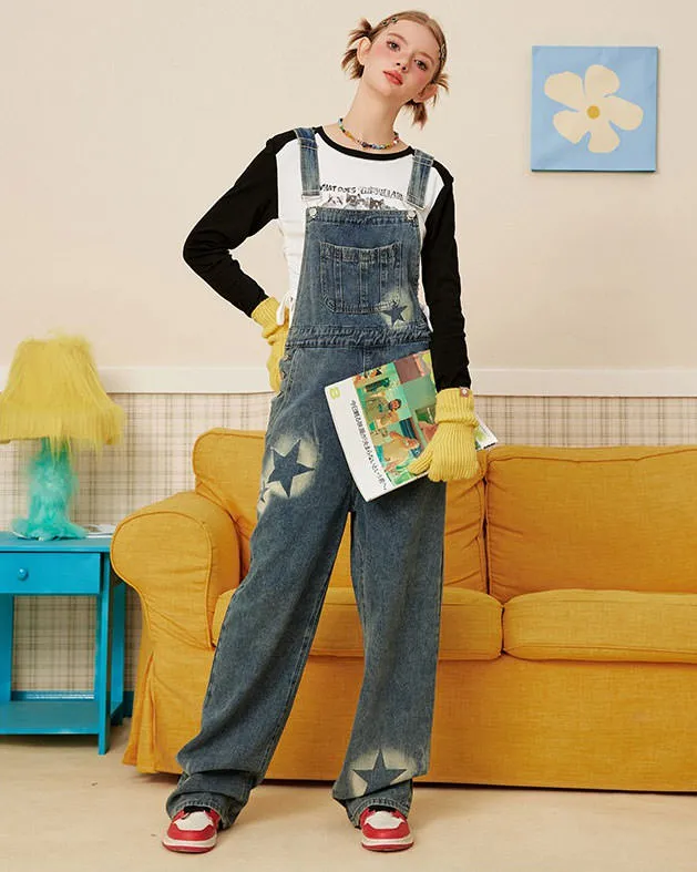 Star Girl Denim Overalls