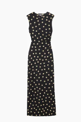 Stella McCartney Ruched Polka Dot Maxi Dress - Multicolour