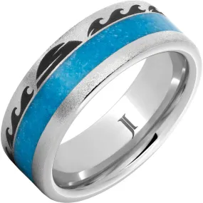 Sunshine Blue Waves - Serinium Turquoise Inlay Ring