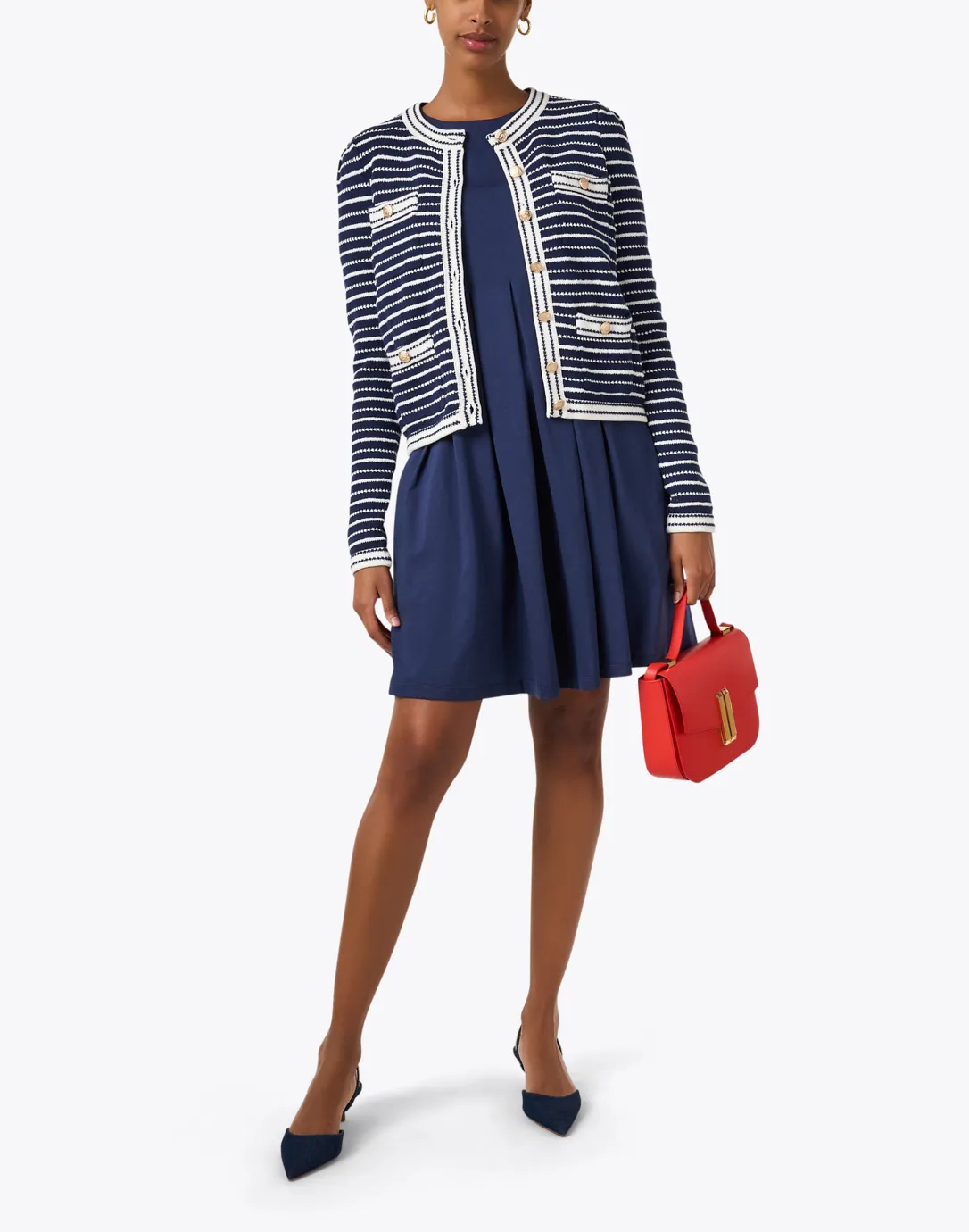 Suzann Navy and White Striped Jacket