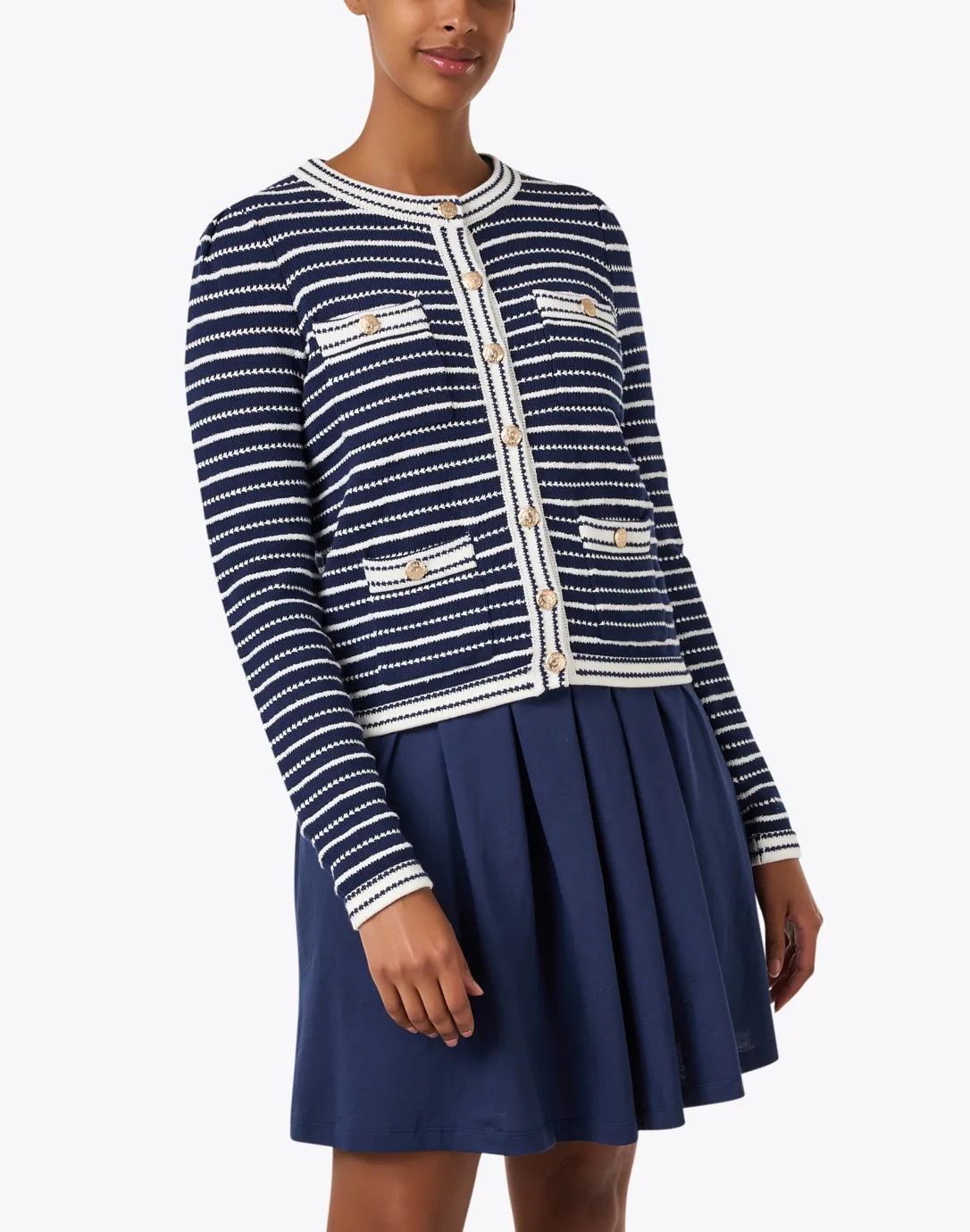 Suzann Navy and White Striped Jacket