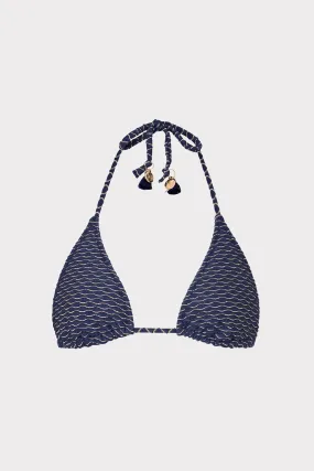 Textured Waves Triangle Bikini Top