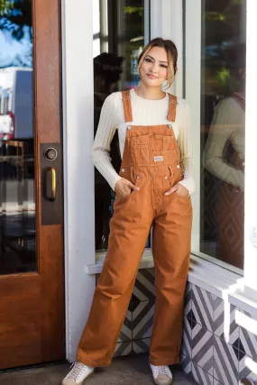 The 90's Rust Utility Denim Twill Overalls