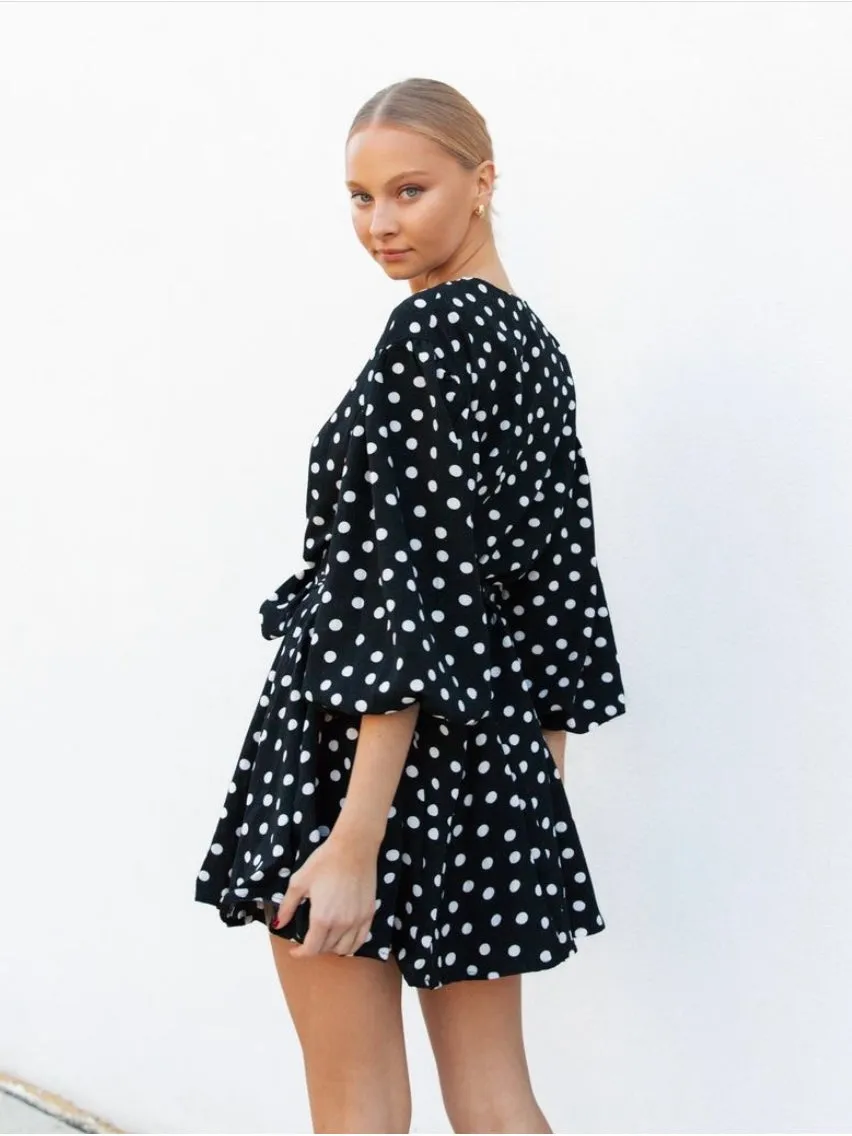 The Mazie Mini Dress - Polka Dot