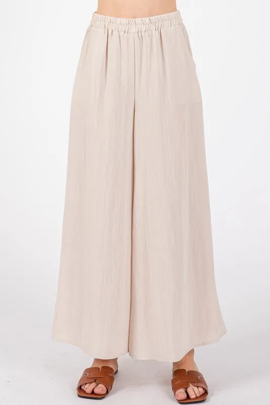 The Morning Coffee Cream Wide Leg Pants