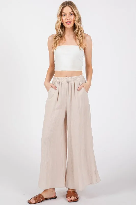 The Morning Coffee Cream Wide Leg Pants