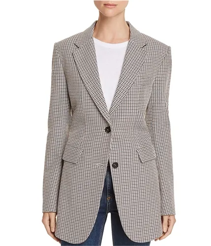 Theory Womens Super Cinched Plaid Blazer Jacket