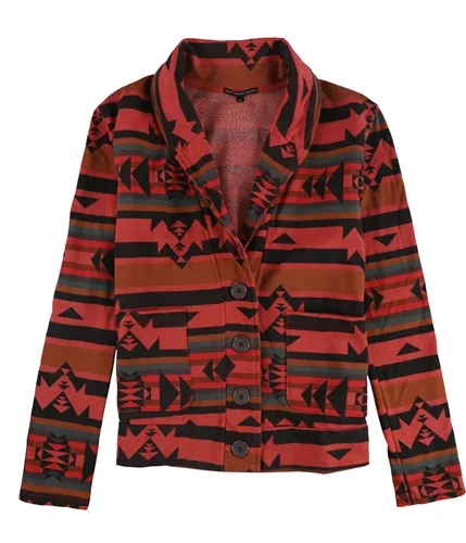 Truly Madly Deeply Womens Southwestern Four Button Blazer Jacket