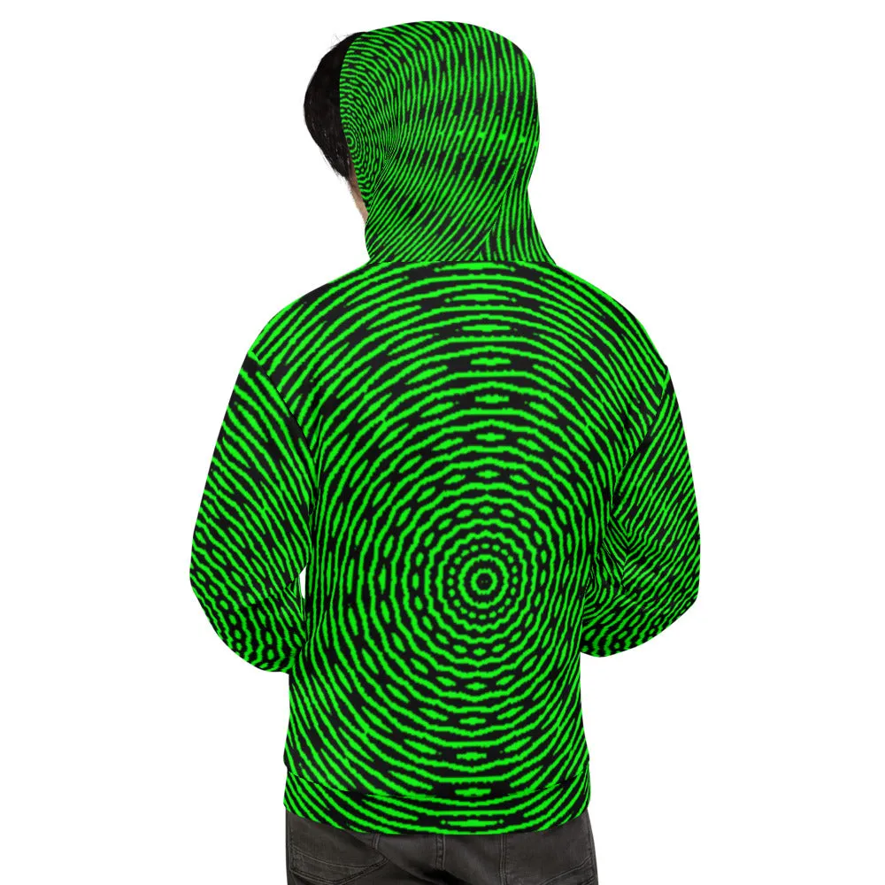 Unisex Neon Green Kaleidoscope Hoodie