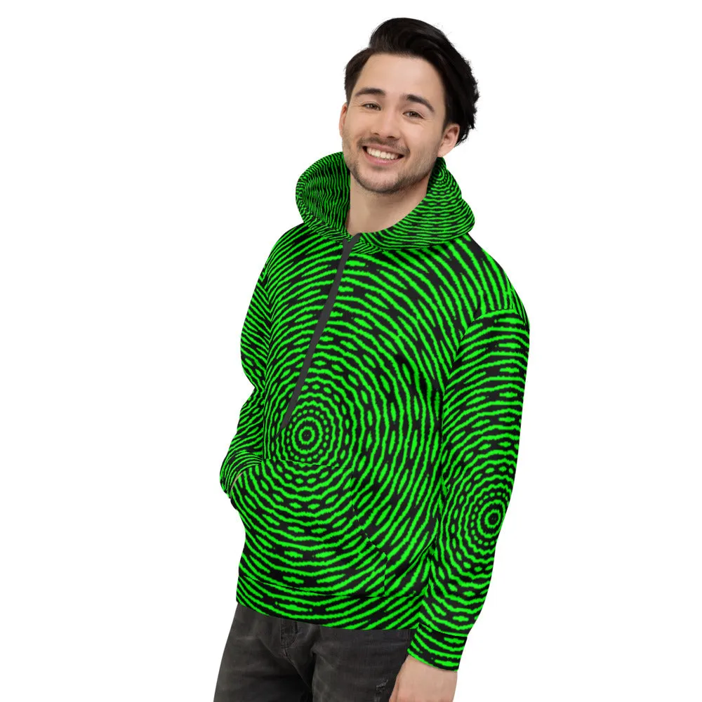 Unisex Neon Green Kaleidoscope Hoodie