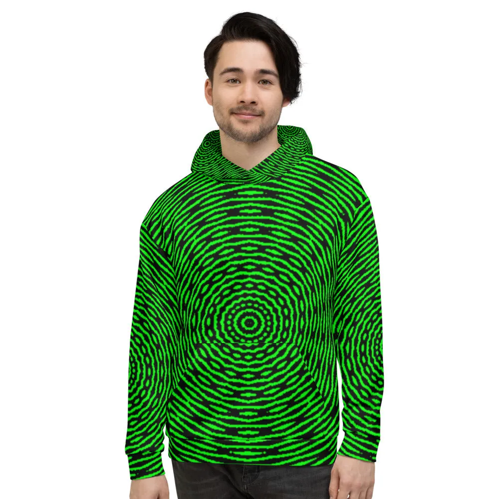 Unisex Neon Green Kaleidoscope Hoodie