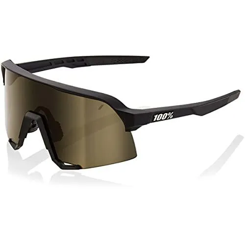 Used 100% S3 Sport Performance Sunglasses - Sport and Cycling Eyewear (Soft TACT Black - Soft Gold Lens)