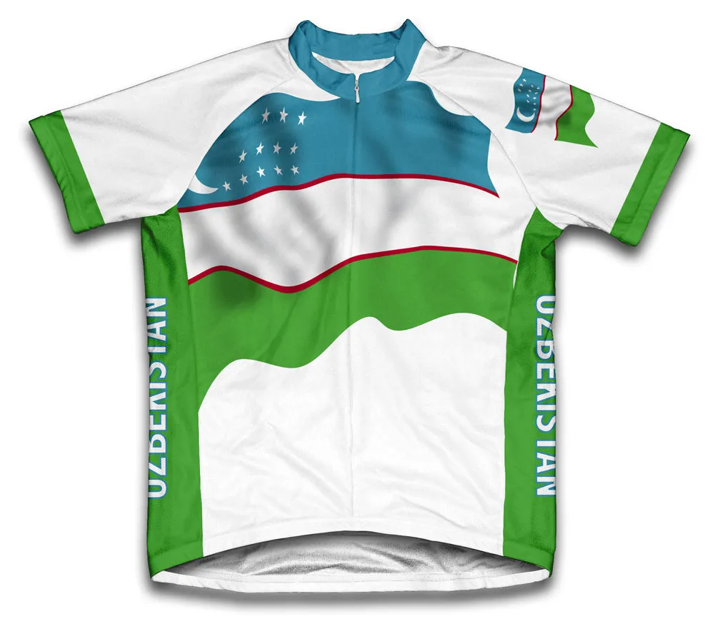 Uzbekistan Flag Cycling Jersey for Men and Women