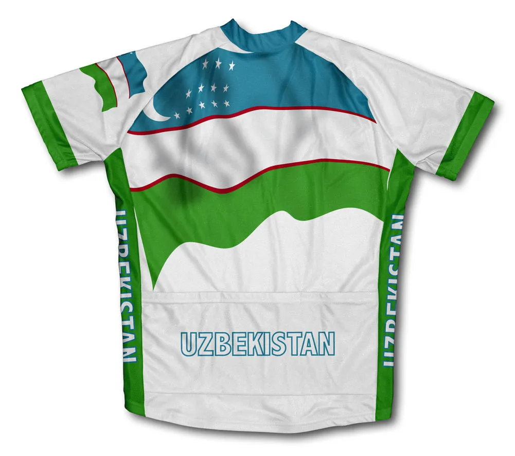 Uzbekistan Flag Cycling Jersey for Men and Women