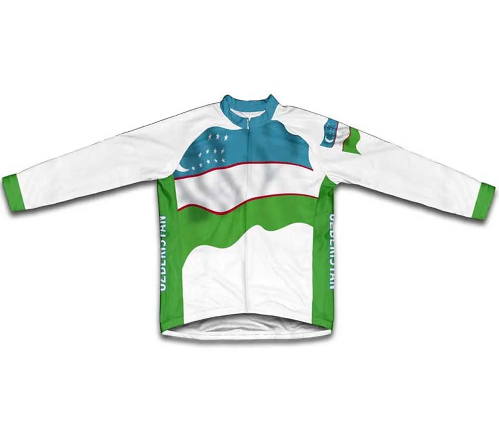 Uzbekistan Flag Cycling Jersey for Men and Women